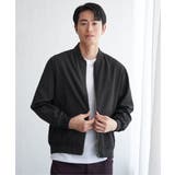 ブラック | 撥水メランジリブブルゾン | ikka