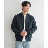 ネイビーブルー | 2wayライナー付きリブブルゾン | ikka 