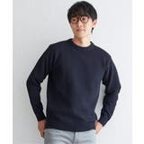 ネイビーブルー | GOKU楽ニット鹿の子クルーネック | ikka