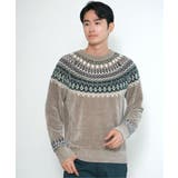 グレー | モール求心柄ニット | ikka 