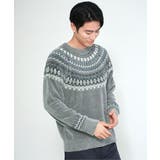 ライトグリーン | モール求心柄ニット | ikka 