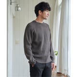 【洗濯機で洗える】ウォッシャブル畦クルーネックニット | ikka  | 詳細画像1 