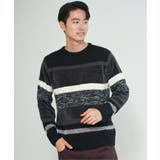 ブラック | モールミックスボーダーニット | ikka 