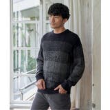 ネイビーブルー | メランジグラデーションニット | ikka