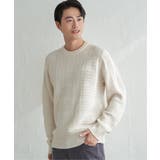 【洗濯機で洗える】ジャカードチェックニット | ikka | 詳細画像1