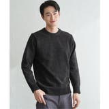 チャコール | Wフェイスモールクルーニット | ikka 