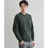 グリーン | Wフェイスモールクルーニット | ikka 