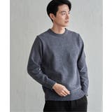 ブルー | Wフェイスモールクルーニット | ikka 