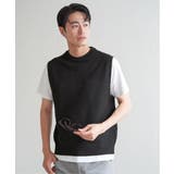 ブラック | 【洗濯機で洗える】GOKU楽ニットカルゼベスト | ikka 