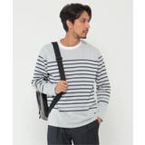 ホワイト | ＷジャガードボーダーロンＴ | ikka 