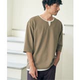 【吸水速乾】キーネックレイヤード7分袖Tシャツ | ikka  | 詳細画像3 