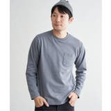 サックスブルー | ライトダンボールWフェイスロンT | ikka