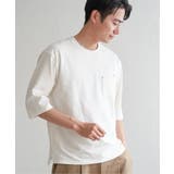 【芸能人着用】インレイ7分袖ポケットプリントＴ  | ikka  | 詳細画像11 