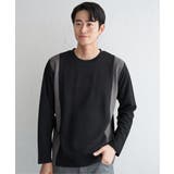 ブラック | フクレジャカード切り替えロンT | ikka 