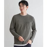 カーキ | メランジワッフルポケフェイクロンＴ | ikka 