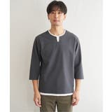 【抗菌防臭】GOKU楽冷感7分袖キーネック | ikka  | 詳細画像22 