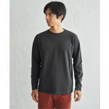 ブラック | ダブルフェイスリップル切替ロンT | ikka