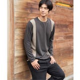カーキ | ダブルフェイスリップル切替ロンT | ikka