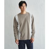 ベージュ | ダブルフェイスリップル切替ロンT | ikka