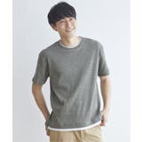 オリーブ | メランジワッフルフェイクTシャツ | ikka