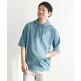 グリーン | 【接触冷感/抗菌防臭】5分袖セイケツカイテキパーカー | ikka