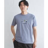 ブルー | 【親子コーデ】ポンチスリーメン刺繍Tシャツ | ikka 