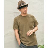 オリーブ | ヘリンボンフクレジャカードTシャツ | ikka 