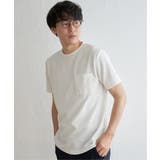 ホワイト | ヘリンボンフクレジャカードTシャツ | ikka 