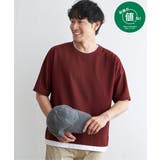 ワイン | 【吸水速乾】ドライ鹿の子5分袖レイヤードTシャツ | ikka 