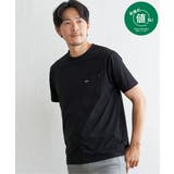 ブラック | 【接触冷感】速乾COOLポケットプリントTシャツ  | ikka 
