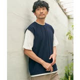 【接触冷感／親子コーデ】速乾COOLフェイクベストTシャツ | ikka  | 詳細画像2 