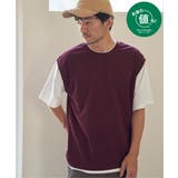 ワイン | 【接触冷感/親子コーデ】速乾COOLフェイクベストTシャツ | ikka