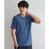 ブルー | ニットコンビポンチTシャツ | ikka 