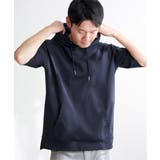 ネイビーブルー | 【接触冷感/抗菌防臭】GOKU楽セイケツ5分袖パーカ | ikka