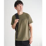 カーキ | ライトダンボールジャカード襟ダブルフェイスTシャツ | ikka