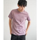 ピンク | ライトダンボールジャカード襟ダブルフェイスTシャツ | ikka