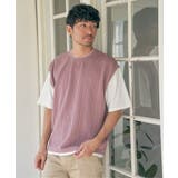 ピンク | フクレジャカードフェイクベストTシャツ | ikka