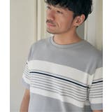リップルパネルボーダーTシャツ | ikka | 詳細画像3
