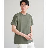 カーキ | ヘリンボンフクレジャカードTシャツ | ikka