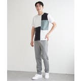 ブロックスCHスエード切り替えTシャツ | ikka | 詳細画像12