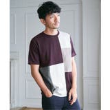ブロックスCHスエード切り替えTシャツ | ikka | 詳細画像2
