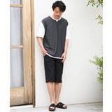 ヘリンボンキーネックフェイクベストTシャツ | ikka | 詳細画像6