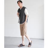 ヘリンボンキーネックフェイクベストTシャツ | ikka | 詳細画像10