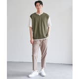 ヘリンボンキーネックフェイクベストTシャツ | ikka | 詳細画像12