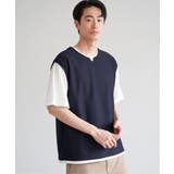 ヘリンボンキーネックフェイクベストTシャツ | ikka | 詳細画像14