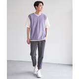 ヘリンボンキーネックフェイクベストTシャツ | ikka | 詳細画像18