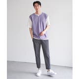 ヘリンボンキーネックフェイクベストTシャツ | ikka | 詳細画像19