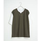 ヘリンボンキーネックフェイクベストTシャツ | ikka | 詳細画像26