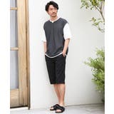 ヘリンボンキーネックフェイクベストTシャツ | ikka | 詳細画像4