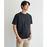 ネイビーブルー | 冷感DRYサッカーポケットTシャツ | ikka 